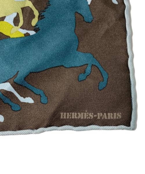 HERMES（エルメス）HERMES (エルメス) エクスリブリスのカモフラージュスカーフ グリーンの古着・服飾アイテム