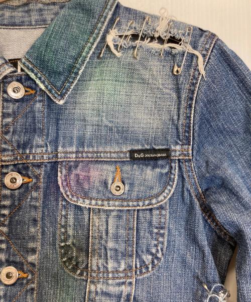 DOLCE & GABBANA（ドルチェ＆ガッバーナ）DOLCE & GABBANA (ドルチェ＆ガッバーナ) セーフティーピンデニムジャケット インディゴ サイズ:XSの古着・服飾アイテム