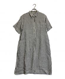 MARGARET HOWELL（マーガレットハウエル）の古着「リネンシャツワンピース」｜グレー