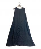 nagonstansナゴンスタンス）の古着「リネンノースリーブワンピース」｜ブラック