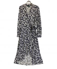 LAUREN RALPH LAUREN（ローレンラルフローレン）の古着「総柄ワンピース」｜ホワイト