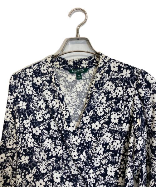 LAUREN RALPH LAUREN（ローレンラルフローレン）LAUREN RALPH LAUREN (ローレンラルフローレン) 総柄ワンピース ホワイト サイズ:Sの古着・服飾アイテム