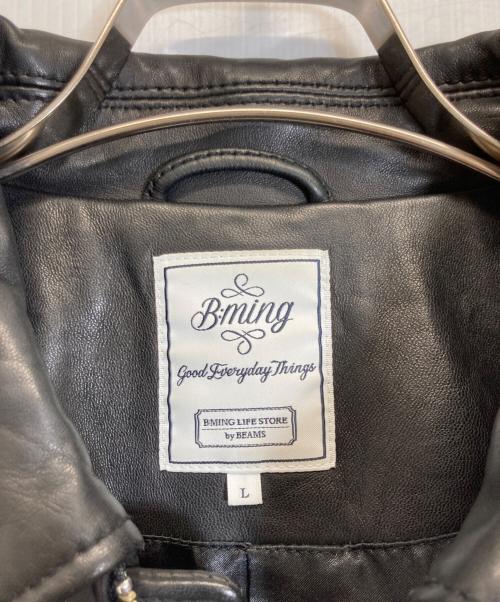 B:MING by BEAMS（ビーミングバイビームス）B:MING by BEAMS (ビーミングバイビームス) ラムレザージャケット ブラック サイズ:Lの古着・服飾アイテム