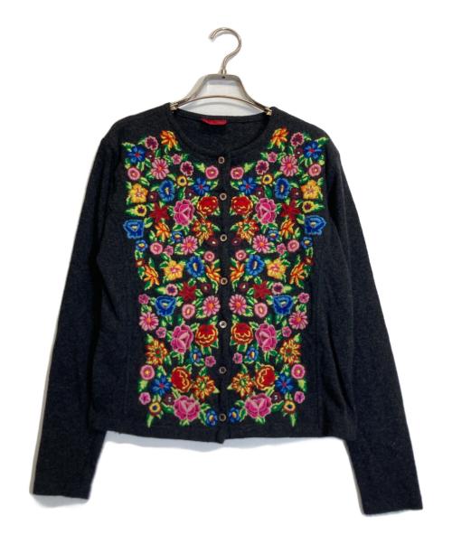 KENZO（ケンゾー）KENZO (ケンゾー) 刺繍カーディガン グレー サイズ:Mの古着・服飾アイテム
