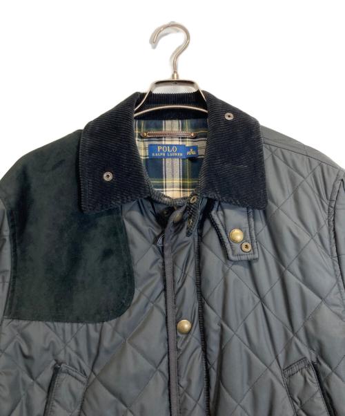 POLO RALPH LAUREN（ポロ・ラルフローレン）POLO RALPH LAUREN (ポロ・ラルフローレン) スウェード付きキルティングジャケット ブラック サイズ:Mの古着・服飾アイテム
