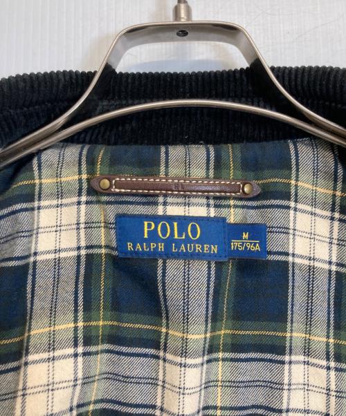 POLO RALPH LAUREN（ポロ・ラルフローレン）POLO RALPH LAUREN (ポロ・ラルフローレン) スウェード付きキルティングジャケット ブラック サイズ:Mの古着・服飾アイテム