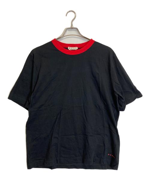 MARNI（マルニ）MARNI (マルニ) リブカラー Tシャツ ブラック サイズ:48の古着・服飾アイテム