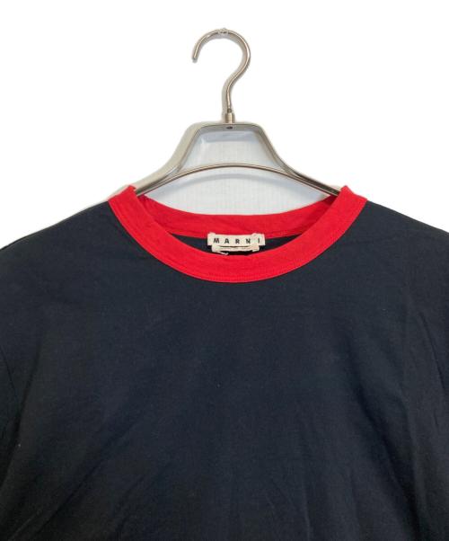 MARNI（マルニ）MARNI (マルニ) リブカラー Tシャツ ブラック サイズ:48の古着・服飾アイテム