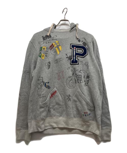 POLO RALPH LAUREN（ポロ・ラルフローレン）POLO RALPH LAUREN (ポロ・ラルフローレン) フード後付けデザインパーカー グレー サイズ:Lの古着・服飾アイテム