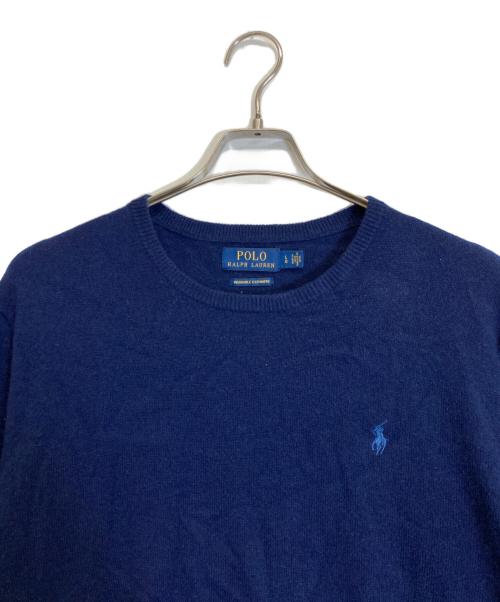 POLO RALPH LAUREN（ポロ・ラルフローレン）POLO RALPH LAUREN (ポロ・ラルフローレン) カシミヤニット ネイビー サイズ:Lの古着・服飾アイテム