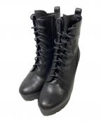 LANVIN en Bleuランバンオンブルー）の古着「タンクソールレースアップショートブーツ」｜ブラック