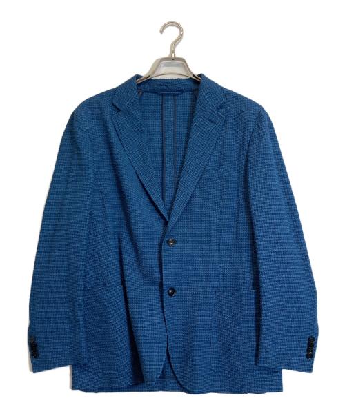 ERMENEGILDO ZEGNA（エルメネジルド・ゼニア）Ermenegildo Zegna (エルメネジルド・ゼニア) シアサッカーテーラードジャケット ブルー サイズ:7−50の古着・服飾アイテム