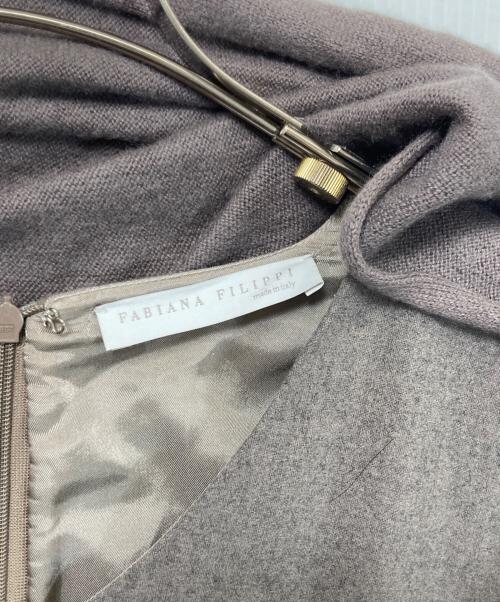 Fabiana Filippi（ファビアナフィリッピ）fabiana filippi (ファビアナフィリッピ) ニット切替ワンピース ベージュ サイズ:42の古着・服飾アイテム