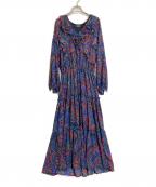 LAUREN RALPH LAURENローレンラルフローレン）の古着「フリルティアードワンピース」｜ネイビー