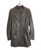 EMPORIO ARMANIエンポリオアルマーニ）の古着「ラムレザーコート」｜ブラウン