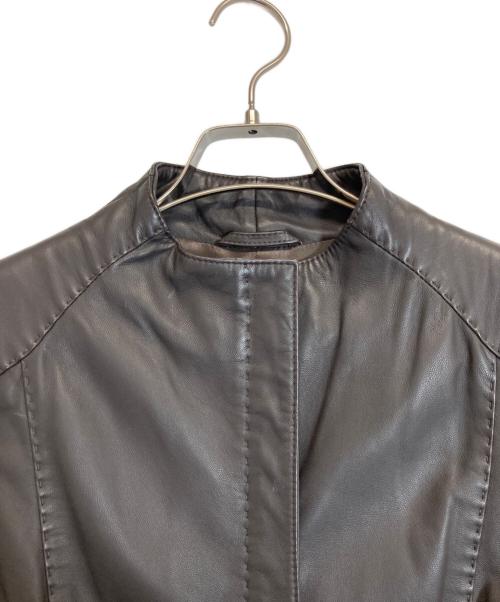 EMPORIO ARMANI（エンポリオアルマーニ）EMPORIO ARMANI (エンポリオアルマーニ) ラムレザーコート ブラウン サイズ:48の古着・服飾アイテム