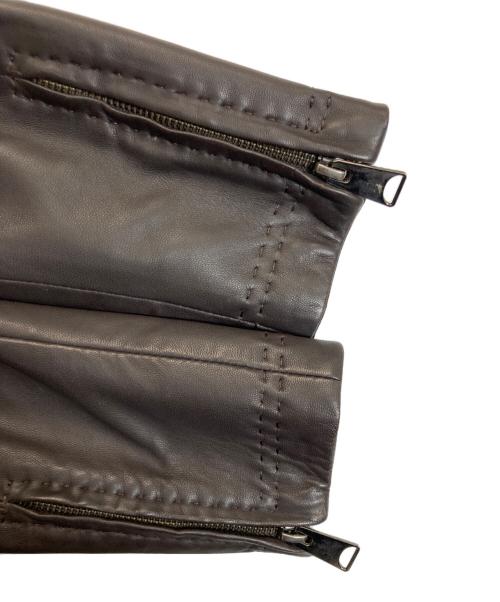 EMPORIO ARMANI（エンポリオアルマーニ）EMPORIO ARMANI (エンポリオアルマーニ) ラムレザーコート ブラウン サイズ:48の古着・服飾アイテム