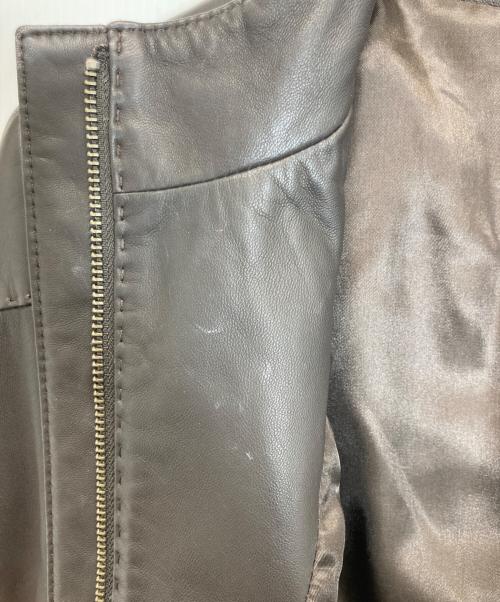 EMPORIO ARMANI（エンポリオアルマーニ）EMPORIO ARMANI (エンポリオアルマーニ) ラムレザーコート ブラウン サイズ:48の古着・服飾アイテム