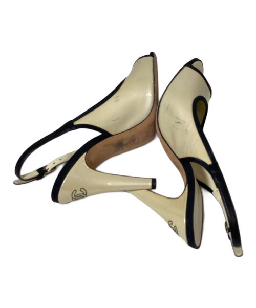 CHANEL（シャネル）CHANEL (シャネル) ハイヒールオープントゥサンダル ベージュ サイズ:36.5の古着・服飾アイテム