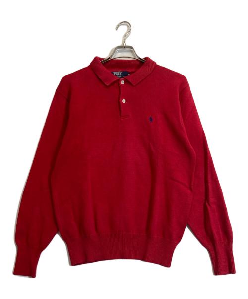 POLO RALPH LAUREN（ポロ・ラルフローレン）POLO RALPH LAUREN (ポロ・ラルフローレン) ニットポロシャツ レッド サイズ:Mの古着・服飾アイテム