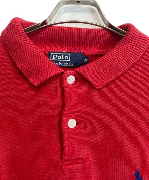 POLO RALPH LAUREN（ポロ・ラルフローレン）POLO RALPH LAUREN (ポロ・ラルフローレン) ニットポロシャツ レッド サイズ:Mの古着・服飾アイテム