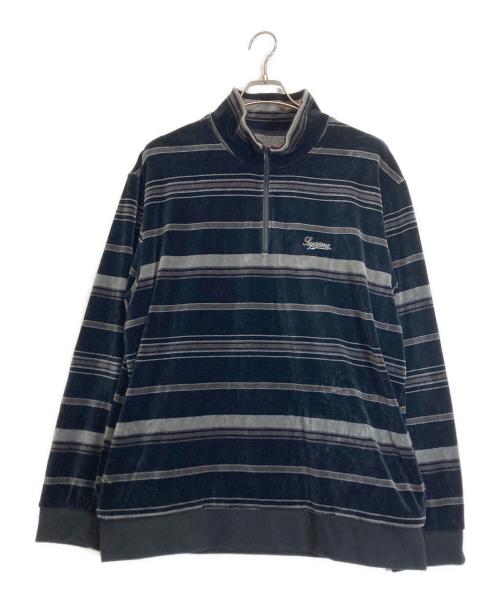 SUPREME（シュプリーム）Supreme (シュプリーム) ベロアハーフジッププルオーバー ブラック サイズ:XLの古着・服飾アイテム
