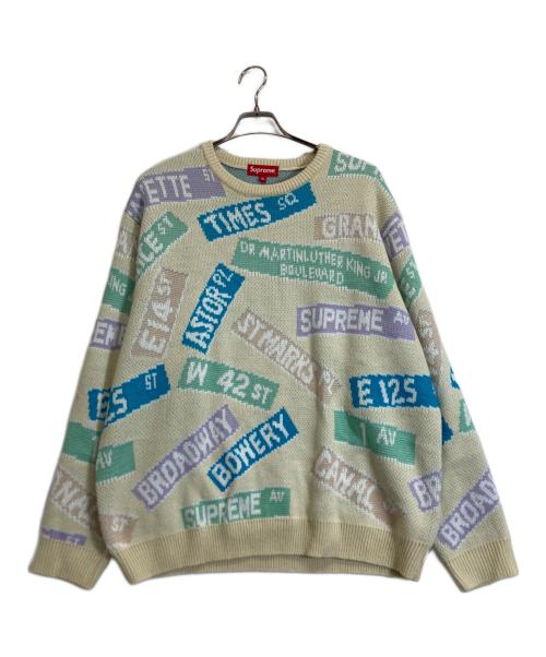 SUPREME（シュプリーム）Supreme (シュプリーム) Street Sing Sweater ベージュ サイズ:XLの古着・服飾アイテム