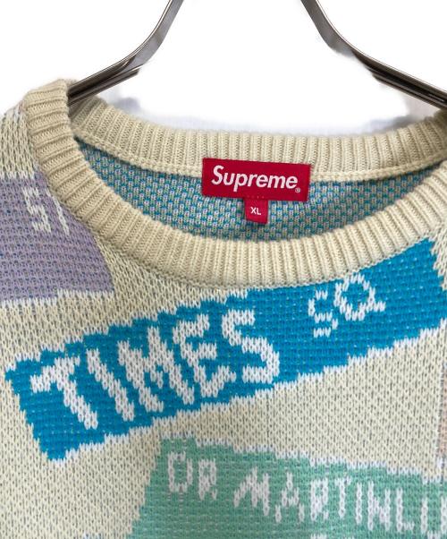 SUPREME（シュプリーム）Supreme (シュプリーム) Street Sing Sweater ベージュ サイズ:XLの古着・服飾アイテム