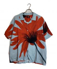 stussy（ステューシー）の古着「Halftone Flower Shirt」｜ブルー