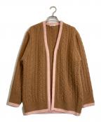YORIヨリ）の古着「ファンシーヘムケーブルカーデ」｜ブラウン