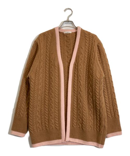 YORI（ヨリ）yori (ヨリ) ファンシーヘムケーブルカーデ ブラウン サイズ:Fの古着・服飾アイテム