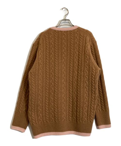 YORI（ヨリ）yori (ヨリ) ファンシーヘムケーブルカーデ ブラウン サイズ:Fの古着・服飾アイテム