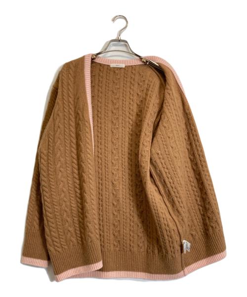 YORI（ヨリ）yori (ヨリ) ファンシーヘムケーブルカーデ ブラウン サイズ:Fの古着・服飾アイテム