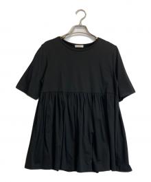 YORI（ヨリ）の古着「フレアギャザーカットソー」｜ブラック