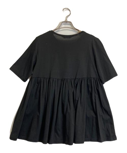 YORI（ヨリ）yori (ヨリ) フレアギャザーカットソー ブラック サイズ:Fの古着・服飾アイテム