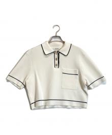 Sandro（サンドロ）の古着「半袖ニット」｜ホワイト