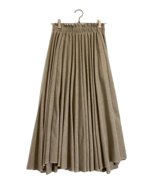 GALERIE VIE（ギャルリーヴィー）GALERIE VIE (ギャルリーヴィー) リネンテクスチャープリーツマキシスカート ベージュ サイズ:36の古着・服飾アイテム