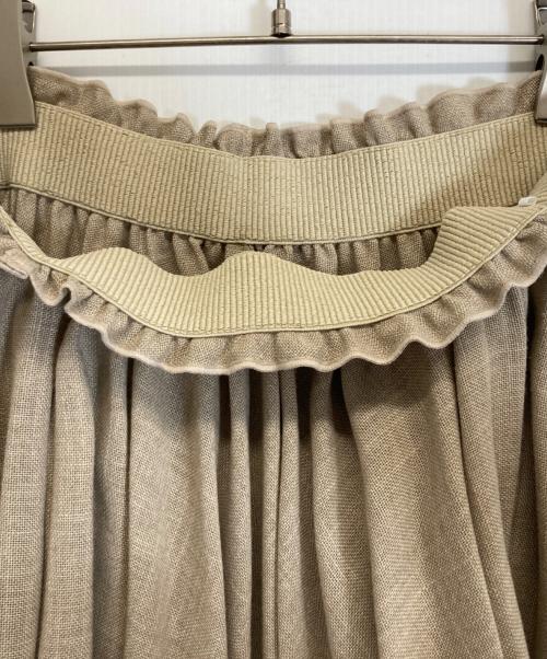 GALERIE VIE（ギャルリーヴィー）GALERIE VIE (ギャルリーヴィー) リネンテクスチャープリーツマキシスカート ベージュ サイズ:36の古着・服飾アイテム