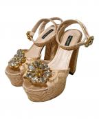 DOLCE & GABBANAドルチェ＆ガッバーナ）の古着「ビジューサンダル」｜ピンク