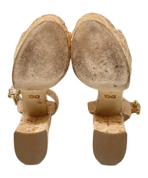 DOLCE & GABBANA（ドルチェ＆ガッバーナ）DOLCE & GABBANA (ドルチェ＆ガッバーナ) ビジューサンダル ピンク サイズ:35の古着・服飾アイテム