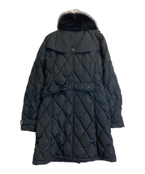 BURBERRY LONDON（バーバリーロンドン）BURBERRY LONDON (バーバリーロンドン) フォックスファー付きキルティングダウンコート ブラック サイズ:40の古着・服飾アイテム