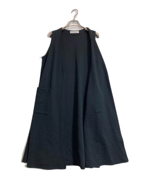 QTUME（クチューム）QTUME (クチューム) ロングジレ ブラック サイズ:38の古着・服飾アイテム