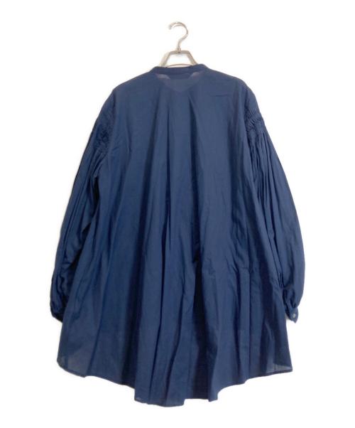 mizuiro-ind（ミズイロインド）mizuiro-ind (ミズイロインド) ピンタックパフスリーブシャツ ネイビー サイズ:サイズ表記無しの古着・服飾アイテム