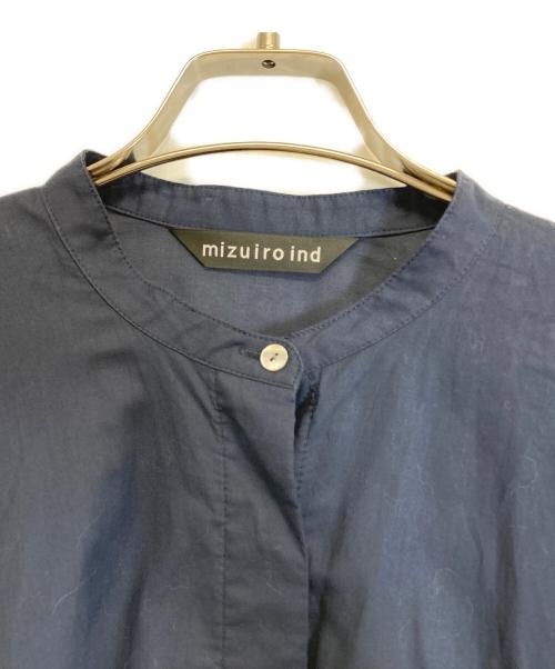 mizuiro-ind（ミズイロインド）mizuiro-ind (ミズイロインド) ピンタックパフスリーブシャツ ネイビー サイズ:サイズ表記無しの古着・服飾アイテム