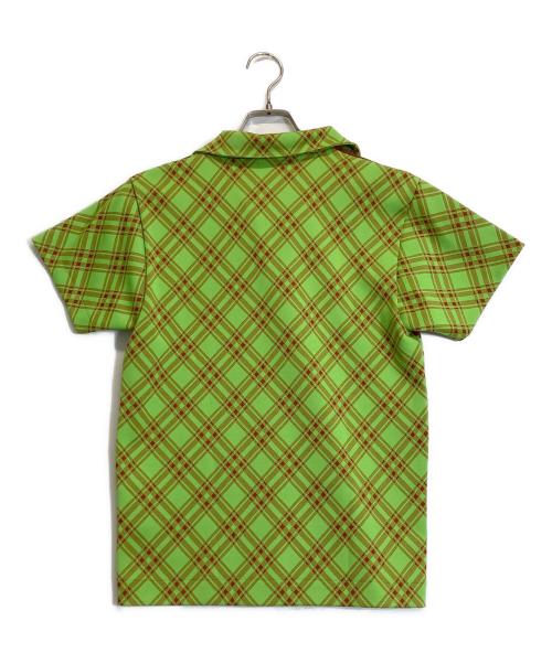 COMME des GARCONS HOMME PLUS（コムデギャルソンオムプリュス）COMME des GARCONS HOMME PLUS (コムデギャルソンオムプリュス) リーフ柄ハーフジップシャツ 黄緑 サイズ:記載なしの古着・服飾アイテム