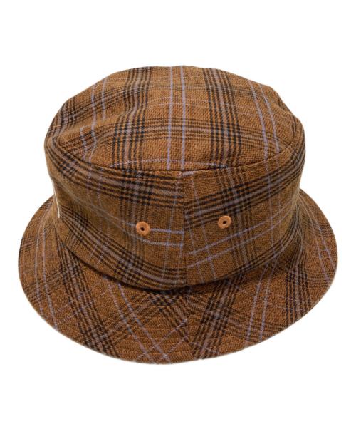 stussy（ステューシー）stussy (ステューシー) チェックハット ブラウンの古着・服飾アイテム