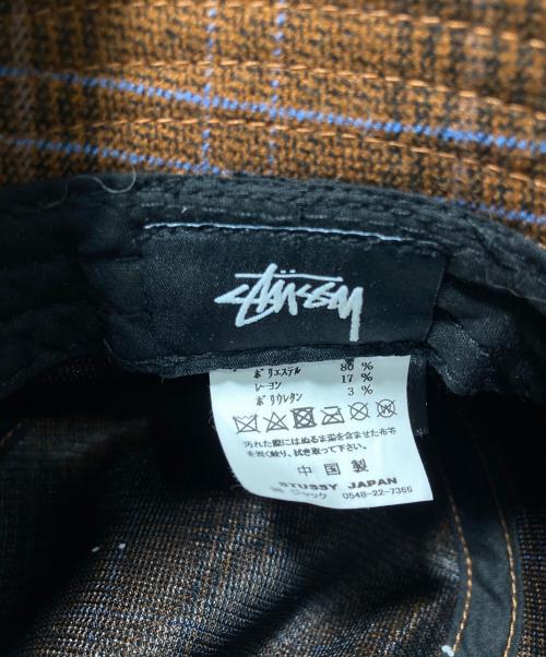 stussy（ステューシー）stussy (ステューシー) チェックハット ブラウンの古着・服飾アイテム
