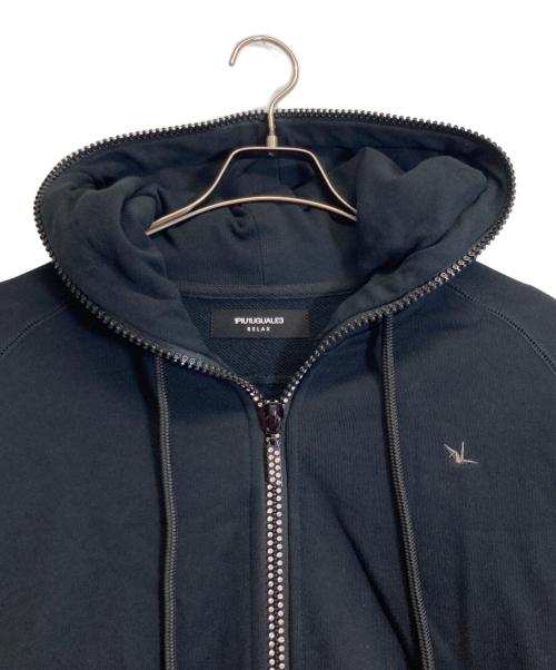 1piu1uguale3（ウノピュウノウグァーレトレ）1piu1uguale3 (ウノピュウノウグァーレトレ) パーカー ブラック サイズ:XXLの古着・服飾アイテム