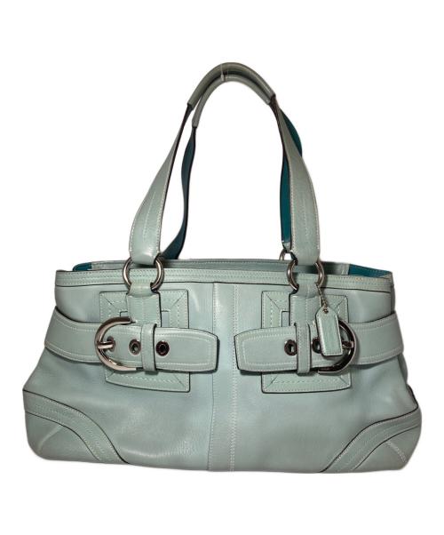 COACH（コーチ）COACH (コーチ) ハンプトンズ ハンドバッグ ブルーの古着・服飾アイテム