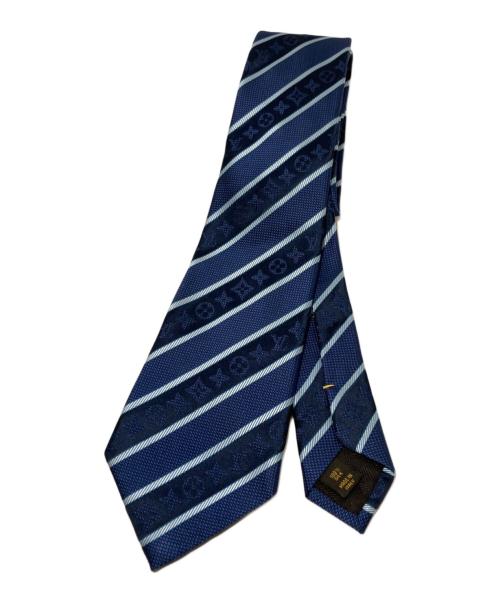 LOUIS VUITTON（ルイ ヴィトン）LOUIS VUITTON (ルイ ヴィトン) モノグラムストライプネクタイ ネイビー サイズ:記載なしの古着・服飾アイテム